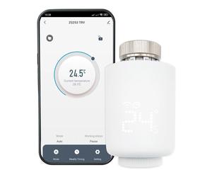 LED ATOMANT Válvula Termostática Inteligente Zigbee para Radiador, Control por Voz y APP Smart Life/Tuya, Compatible con Alexa y Google Home, Programable, Termostato WiFi, ideal para el ahorro de