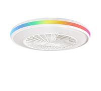 LED ATOMANT Ventilador de Techo con Luz LED 48W, Ø50cm, Iluminación CCT + RGB 5000LM, Motor DC 15W Silencioso y de Bajo Consumo, 6 Velocidades, Modo Verano/Invierno, Temporizador, con Mando a