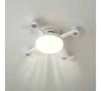 LED ATOMANT Ventilador LED tipo Dron 60 W E27, Ø52cm, CCT (Blanco Frio, Neutro y Calido), Mando, Modo Noche, Temporizador