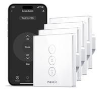 【LED Controlable】Alexa Interruptor Persiana, Maxcio Interruptor Wifi Compatible con Alexa y Google Home, Control de APP y Función de Temporizador, para Motor Persiana, Motor Tubular-4 Packs