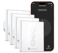 【LED Controlable】 Interruptor Persiana Wifi, Etersky Interruptor Inteligente Control de APP y Voz Compatible con Alexa y Google Home, para Reloj para Motor Persiana Tubular, 4 Piezas