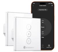【LED Controlable】 Interruptor Persiana Wifi, Etersky Interruptor Inteligente Control de APP y Voz Compatible con Alexa y Google Home, para Reloj para Motor Persiana Tubular, 2 Piezas