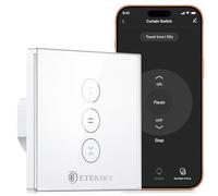 【LED Controlable】Wifi Interruptor Persiana, Etersky Interruptor Táctil Inteligente WiFi Controlable de APP y Voz, Compatible con Alexa/Google Home con Temprizador para Motor Persiana Tubular