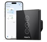 【LED Controlable】Wifi Interruptor Persiana, Maxcio Interruptor Táctil Inteligente WiFi Controlable de APP y Voz, Compatible con Alexa y Google Home con Temporizador para Motor Persiana Tubular