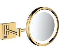 Hansgrohe AddStoris espejo cosmético 21.7x21.7 cm redondo con iluminación dorado 41790990