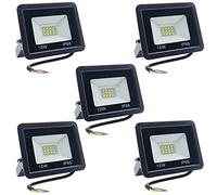 LED Exteriores 10W, IP66 Impermeable Proyector, Iluminación Exterior Aluminio 6500K 850LM Super Brillante Blanco Frío, para Garaje, Patio, Estacionamiento, Jardín (5 Piezas)