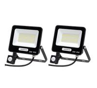 LED/Flood light/Glass shade/Black/50W/6500K/22.5cm/Sensor/2 pcs/06 series/VDE