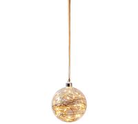 LED Hängekugel Luces de Decoración Kupferkabel Holzgeflecht Lámpara Glow Ø15cm