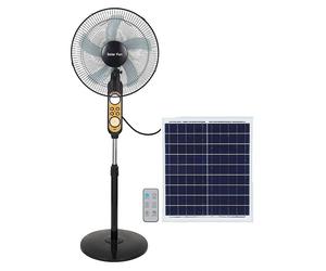 Led Hispania Ventilador de pie Vega con batería y panel solar (Negro, 45 cm, 120 cm) + Garantía BAUHAUS 5 años
