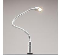 kalb | Lámpara de lectura LED de 3W, lámpara de noche, lámpara de cama, lámpara de lectura, regulable, juego de 1, color gris plateado