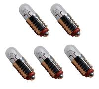 LED-Mafia 5 unidades E5 E5,5 mini bombillas para ventana, arco de luz, lámpara de tubo, 12 V CA CC, 0,6 A, luz blanca cálida