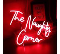 LED "The Naughty Corner" Neón Luces de Decoración de Habitaciones Bares Familiares Paredes de Arte Decoración de Fiestas Decoración de Paredes Colgantes (Rojo)