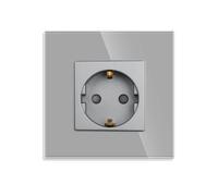 LEDBOX Base enchufe EU 16A KOOB frontal cristal gris. Sistemas de control, Mecanismos KOOB