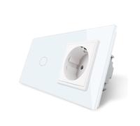 LEDBOX Conmutador táctil, 1 boton + 1 enchufe, frontal blanco LIVOLO. Sistemas de control, Mecanismos LIVOLO