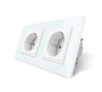 LEDBOX Enchufe Schuko doble EU 16A, frontal blanco LIVOLO. Sistemas de control, Mecanismos LIVOLO