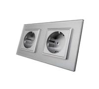 LEDBOX Enchufe Socket doble EU 16A, frontal gris LIVOLO. Sistemas de control, Mecanismos LIVOLO