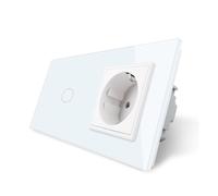 LEDBOX Interruptor táctil, 1 boton + 1 enchufe, frontal blanco LIVOLO. Sistemas de control, Mecanismos LIVOLO