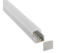 LEDBOX KIT - Perfil aluminio BOLL para tiras LED, 1 metro. Perfiles para tiras LED, Perfiles de superficie