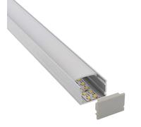 LEDBOX KIT - Perfil aluminio FAT para tiras LED, 1 metro. Perfiles para tiras LED, Perfiles de superficie