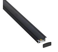 LEDBOX KIT - Perfil aluminio HAIN para tiras LED, 1 metro, negro. Perfiles para tiras LED, Perfiles empotrados