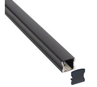 LEDBOX KIT - Perfil aluminio HARFO para tiras LED, 1 metro, negro. Perfiles para tiras LED, Perfiles de superficie