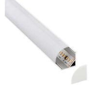 LEDBOX KIT - Perfil aluminio KORK-mini para tiras LED, 1 metro, blanco. Perfiles para tiras LED, Perfiles para esquinas