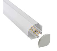 LEDBOX KIT - Perfil aluminio KORK para tiras LED, 1 metro. Perfiles para tiras LED, Perfiles para esquinas