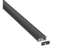 LEDBOX KIT - Perfil aluminio LOX para tiras LED, 1 metro, negro. Perfiles para tiras LED, Perfiles de superficie