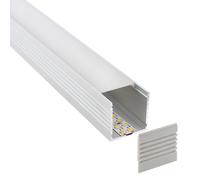 LEDBOX KIT - Perfil aluminio VART para tiras LED, 1 metro. Perfiles para tiras LED, Perfiles de superficie