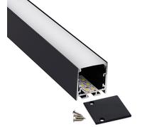 LEDBOX KIT - Perfil aluminio VART SUSPEND 1 metro, negro con cubierta blanca. Perfiles para tiras LED, Perfiles suspendidos