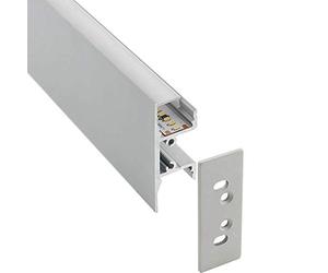ledbox KIT - Perfil Aluminio WALL HOS para Tiras LED, 1 Metro, Incluye Cubierta Opal y Tapas Laterales