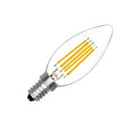 LEDBOX Pack 10 x Bombilla Filamento LED Vela E14 COB 6W, Regulable, Blanco cálido 2700K, regulable. Bombillas LED, Bombillas Led E14