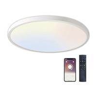 LEDBOX Plafón Led KRAMFOR 48W, superficie, ⦰500mm, CCT, Bluetooth + mando RF, blanco, Blanco dual, regulable. Iluminación interior Led, Plafones de Led