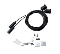 LEDBOX Set de 2 cables de suspensión 2m para perfiles y carriles, negro