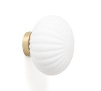 LEDKIA Aplique de Pared Cristal y Metal Celina Blanco | Diseño Único y Elegante | Compatible con Bombilla LED G9 | Uso en Salones; Dormitorios y Oficinas | Dimensiones: 230x230 mm