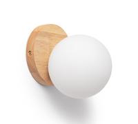 LEDKIA Aplique de Pared de Madera Kamulo Natural | Diseño Moderno y Nórdico | Compatible con Bombilla G9 | Uso Interior IP20 | Dimensiones Compactas 14.5x14x12 cm