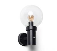 Ledkia Aplique de Pared Exterior Acero Inoxidable con Sensor Crepuscular Optic Negro