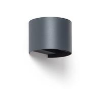 Ledkia Aplique de Pared Exterior LED 10W Aluminio Iluminación Doble Cara CCT Seleccionable Denny Round Antracita