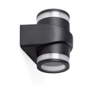 Ledkia Aplique de Pared Exterior LED 10W Aluminio Superficie Neky Duo Negro Black