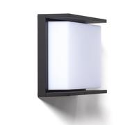 Ledkia Aplique de Pared Exterior LED 18W Iluminación Cuadrado Negro Rimen Negro Black