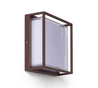 Ledkia Aplique de Pared Exterior LED 20W Aluminio CCT Seleccionable Doble Difusor Arelien Large Óxido Rust