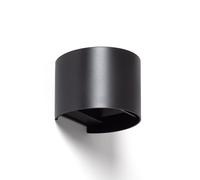 Ledkia Aplique de Pared Exterior LED 6W PC Iluminación Doble Cara Loruc Negro Black