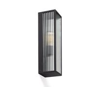 Ledkia Aplique de Pared Exterior Metal y Cristal Taiga Negro