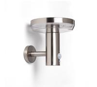 Ledkia Aplique de Pared Exterior Solar LED 5W Acero Inoxidable con Sensor de Movimiento Barton Plateado Silver