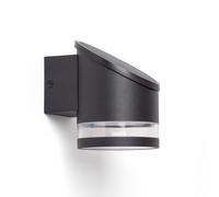 Ledkia Aplique de Pared Exterior Solar LED Aluminio Eddan Negro Black