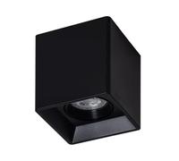 LEDKIA Aplique de Techo Cuadrado Negro con Bombilla GU10 Space 6000K Blanco | CasquilloGU10