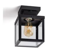 LEDKIA Aplique de Techo Exterior Aluminio Theia Negro | CasquilloE27
