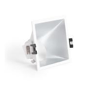 Ledkia Aro Downlight Cuadrado 45º Bajo UGR para Bombilla LED GU10 / GU5.3 Corte 85 x 85 mm Blanco White/silver