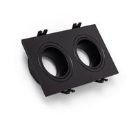 Ledkia Aro Downlight Cuadrado Cónico Basculante para dos Bombillas LED GU10 / GU5.3 Corte 75x150 mm Blanco Black