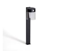 Ledkia Baliza de Pie Exterior Solar LED 1,5W 46cm Aluminio con Sensor de Movimiento Efren Negro Black